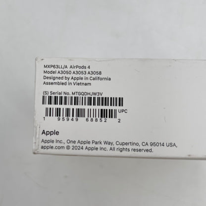 New Apple AirPods 4th Gen with Charging Case A3050 A3053 A3058 MXP63LL/A