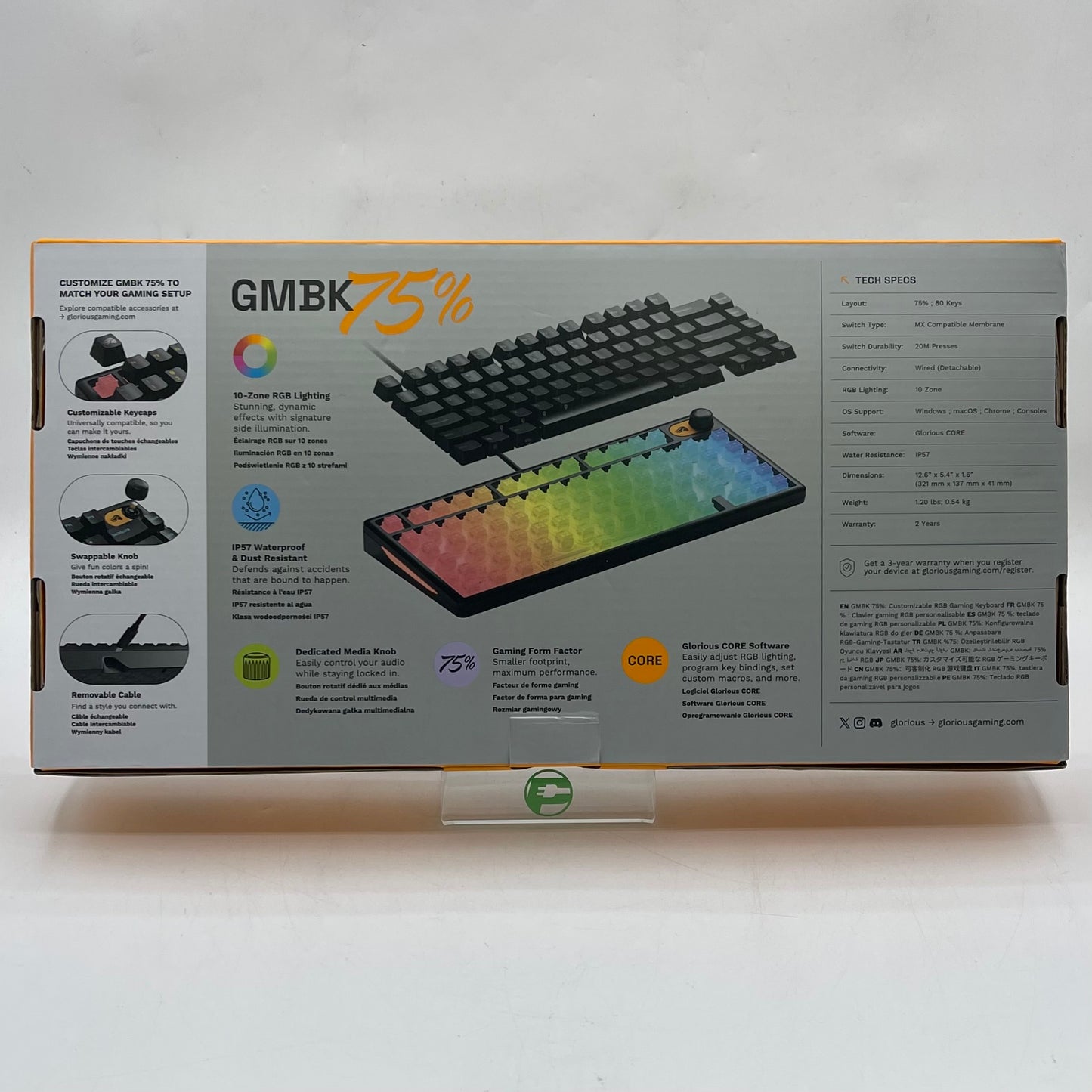 New Glorious GMBK 75% Customizable RGB Gaming Keyboard GLO-GMBK75-BLK-US