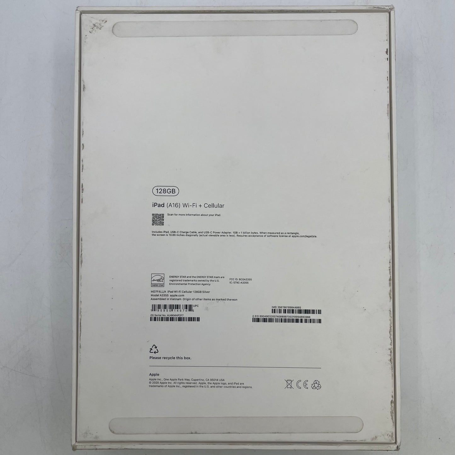 Unlocked Apple iPad 11" (A16) 128GB Silver MD7F4LL/A