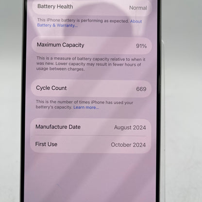 Factory Unlocked Apple iPhone 16 Pro 256GB White Titanium MYMH3LL/A
