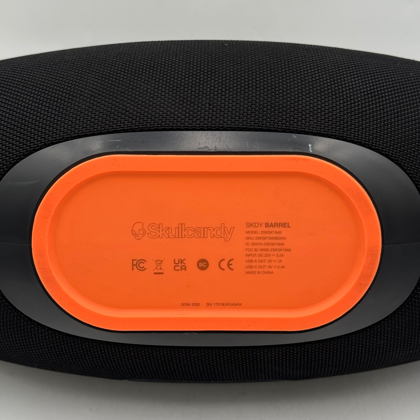 Skullcandy Barrel Portable Bluetooth Speaker Black 2SKSK1849B0W2