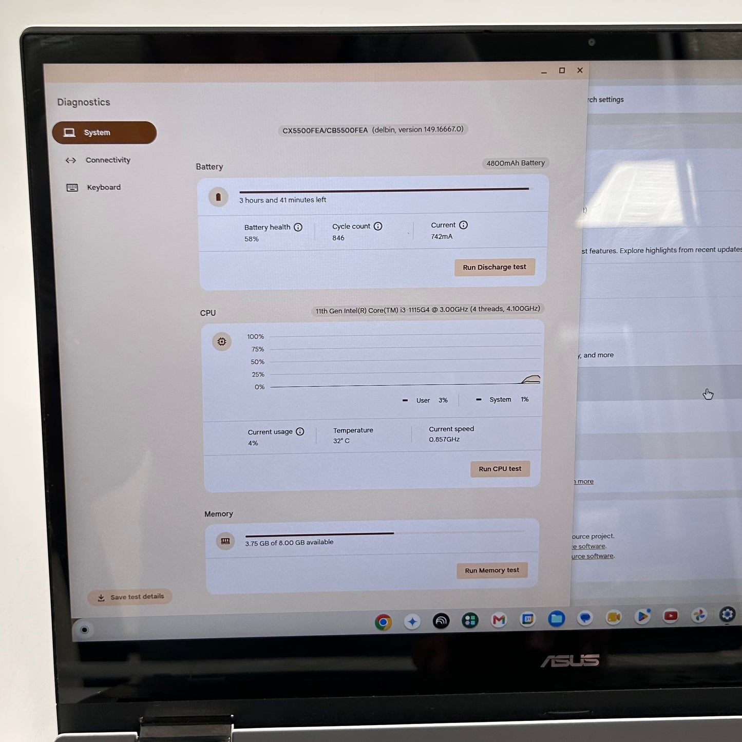 Asus Chromebook flip C536 C536EA-BI3T3 15.6" i3-1115G4 3.0GHz 8GB RAM 128GB SSD