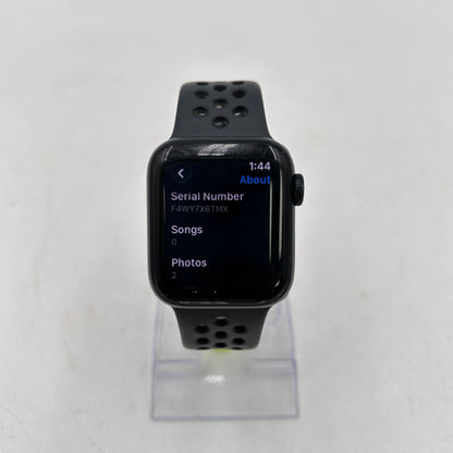 GPS Only Apple Watch SE 2nd Gen 40MM Midnight Aluminum Nike Sport Band MNT73LL/A