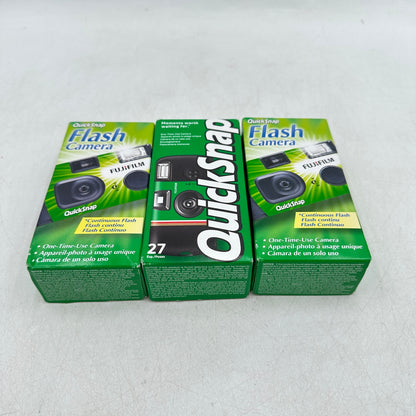 Lot of 3 New Fujifilm QuickSnap One-Time Use Cameras