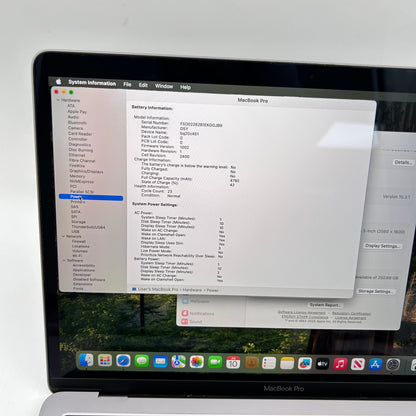 2019 Apple MacBook Pro 13.3" i5 1.4GHz 8GB RAM 256GB SSD Silver A2159