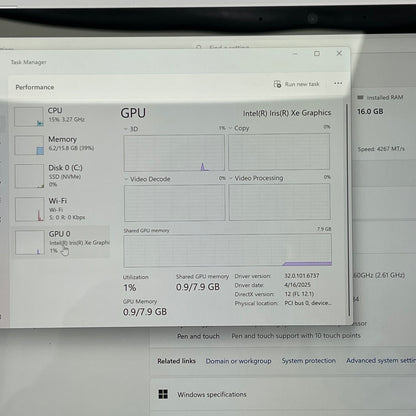 Microsoft Surface Pro 8 1983 13" i5-1145G7 2.6GHz 16GB RAM 256GB SSD