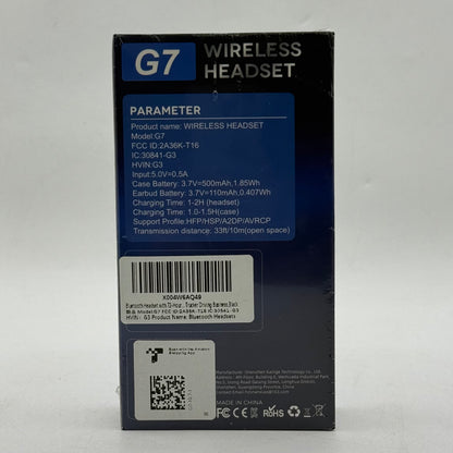 New G7 V5.3 Portable Bluetooth Wireless Headset Black
