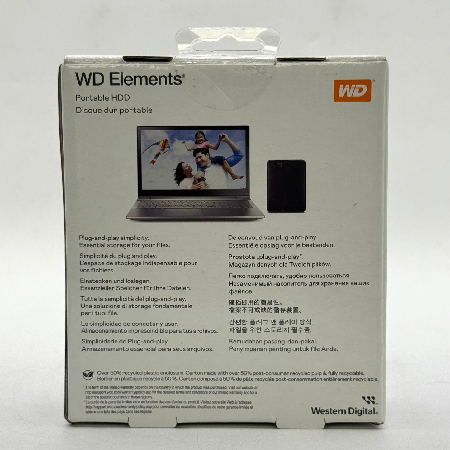 New Western Digital WD Portable HDD 4TB WDBU6Y0040BBK-WESN