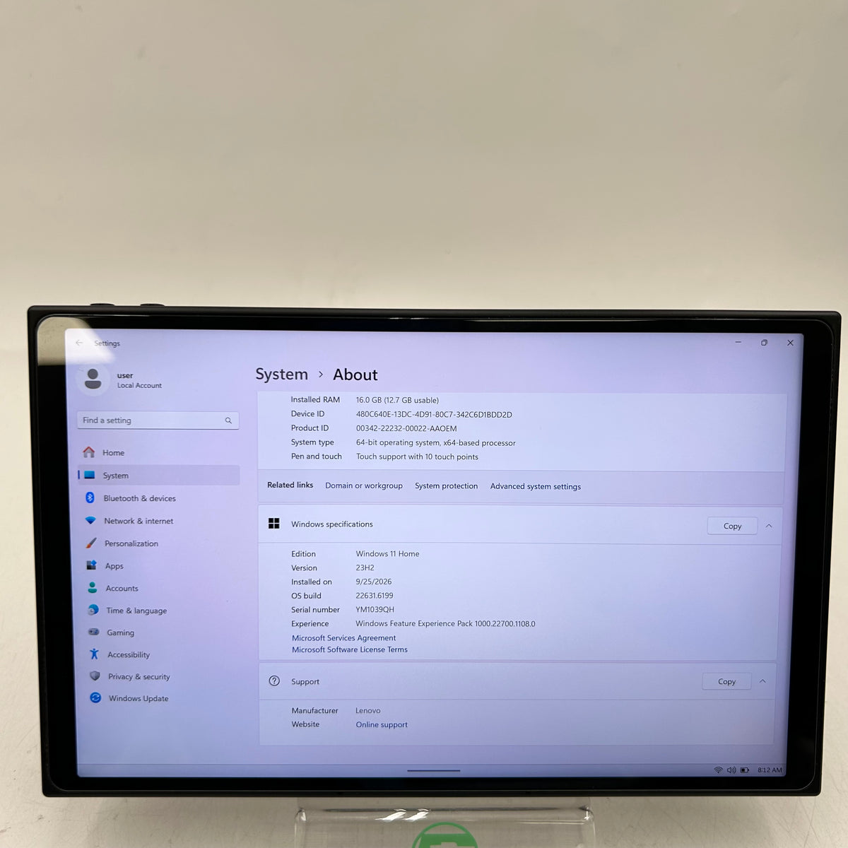 Lenovo Legion Go 8.8" AMD Ryzen Z1 Extreme 16GB RAM 512GB Shadow Black 