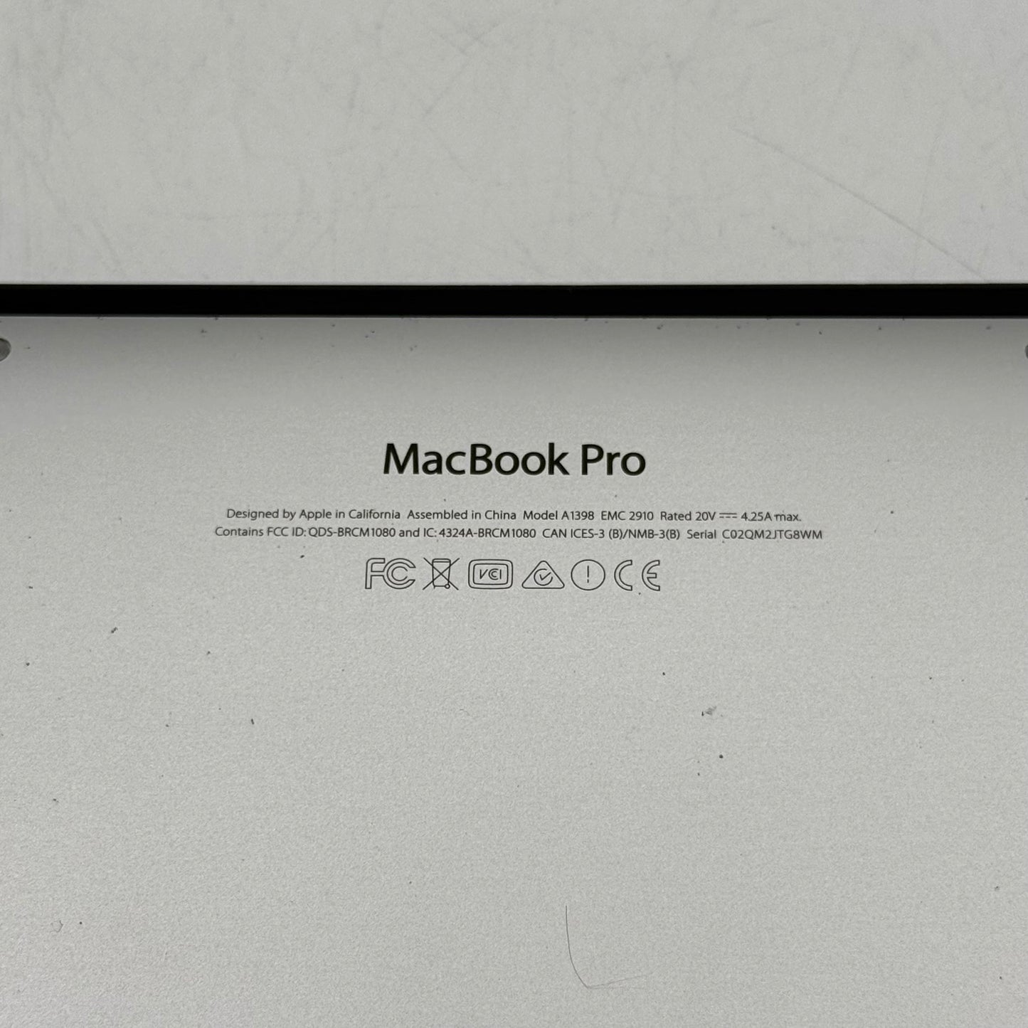 2015 Apple MacBook Pro 15" i7 2.8GHz 16GB RAM 1TB SSD Silver A1398
