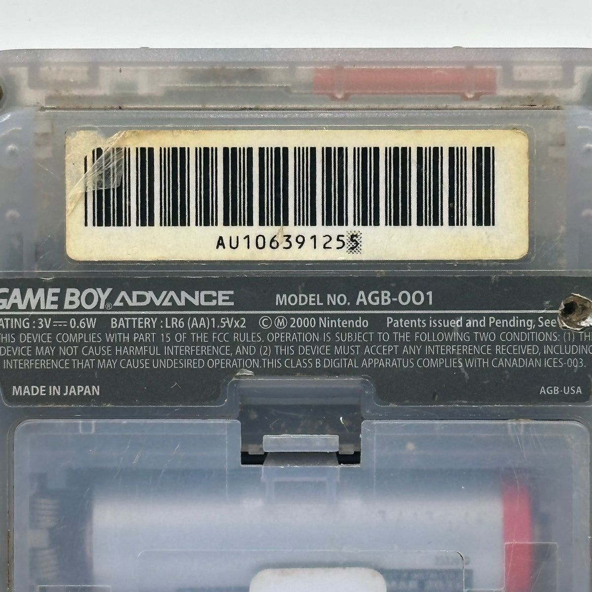 Nintendo Game Boy Advance Handheld Game Console AGB-001 Clear