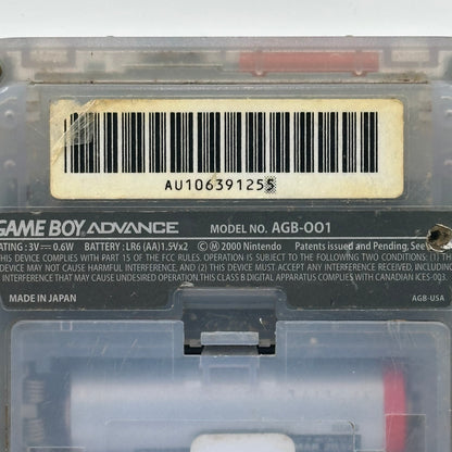 Nintendo Game Boy Advance Handheld Game Console AGB-001 Clear