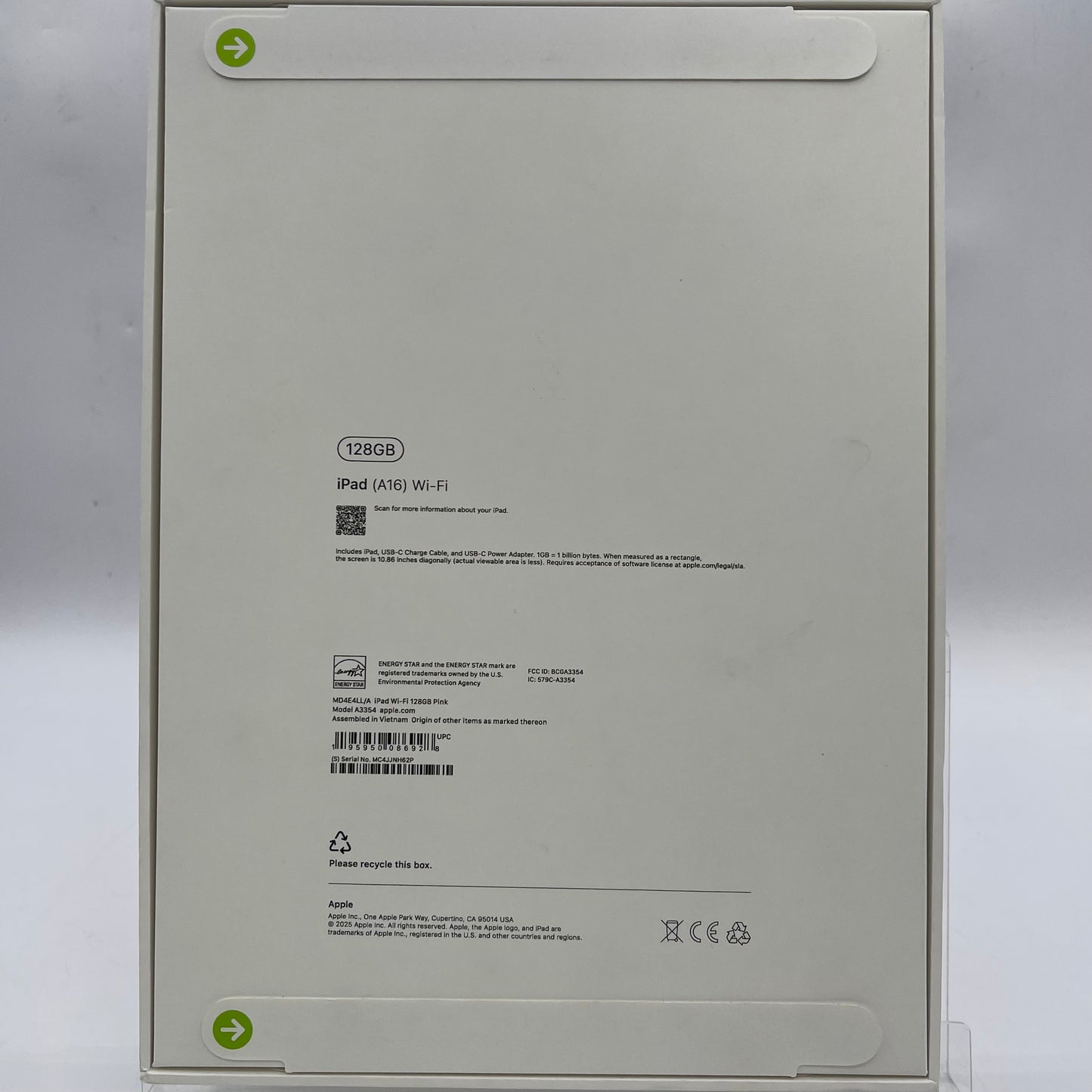 New WiFi Only Apple iPad 11" (A16) 128GB Pink MD4E4LL/A