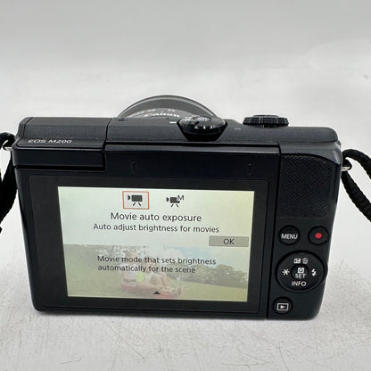 Canon EOS M200 24.1MP Mirrorless Camera w/ 15-45mm Lens