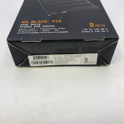New WD P10 2TB Game Drive WDBA2W0020BBK-WES1 Portable HDD
