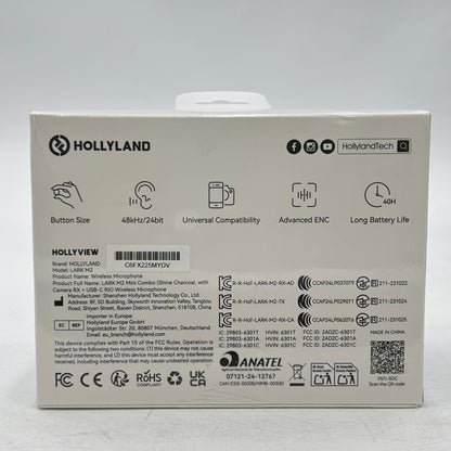 New Hollyland Lark M2 20Hz - 20kHz Wireless Microphone PSTI-SOC Mini Combo