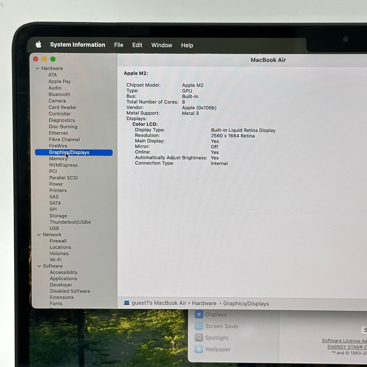 2022 Apple MacBook Air 13.6" M2 8C GPU 3.5GHz 8GB RAM 256GB SSD A2681