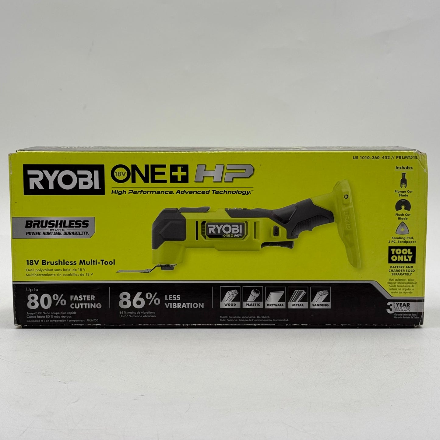 New Ryobi PBLMT51B 18V Brushless Multi-Tool
