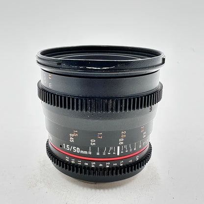 Rokinon 50mm T1.5 AS UMC For Canon EF Mount Cine DS Lens READ