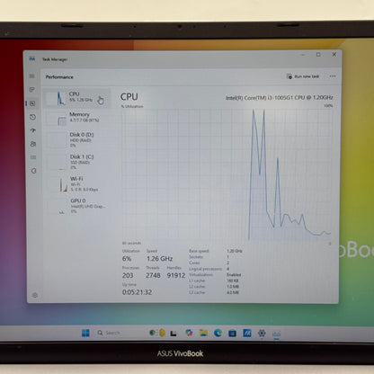 Asus Vivobook 17 X712J 17.3" i3-1005G1 1.2GHz 8GB RAM 1TB HDD 256GB SSD READ