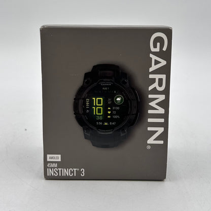 New Garmin Instinct 3 45mm GPS Smartwatch 010-02936-00