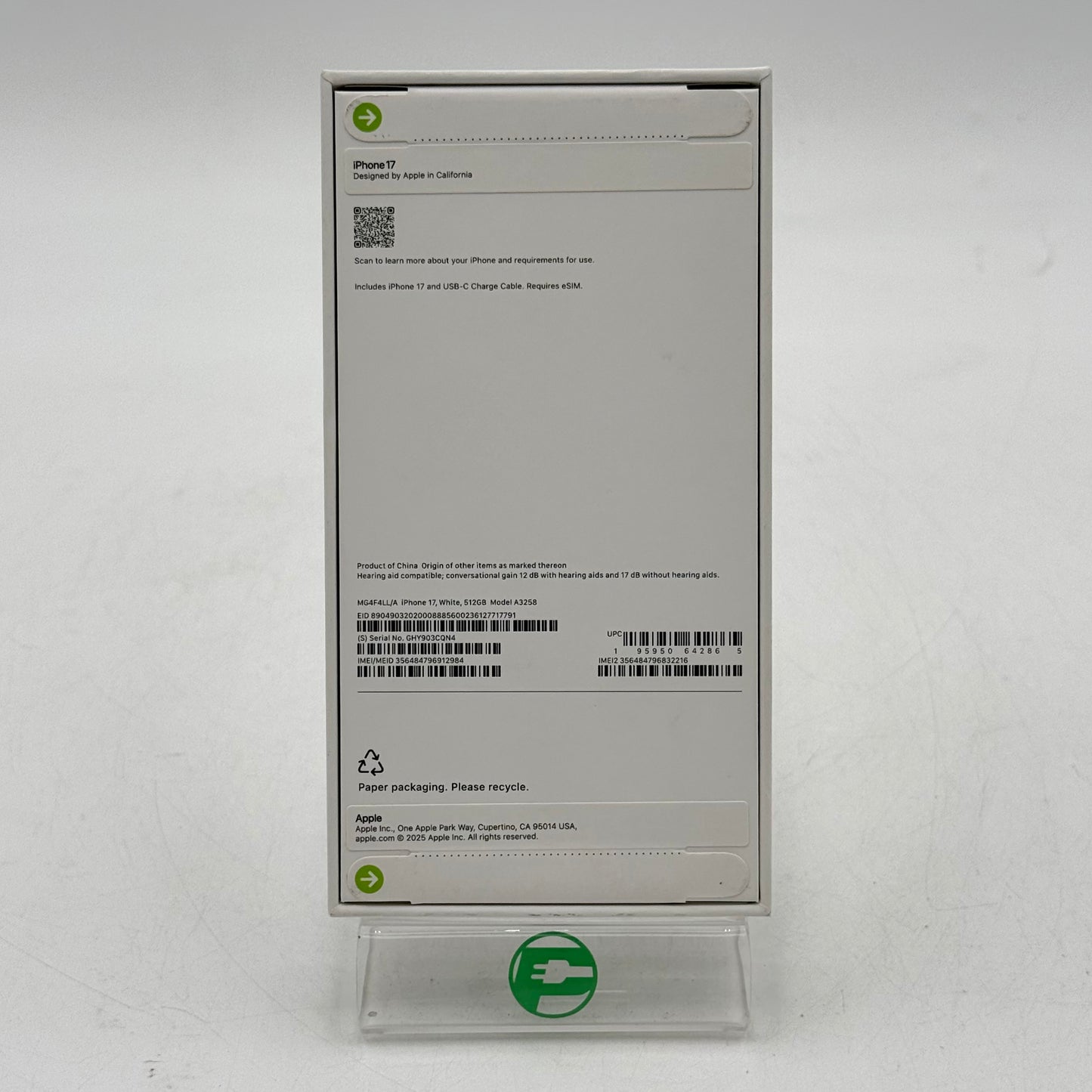 New Factory Unlocked Apple iPhone 17 512GB White MG4F4LL/A