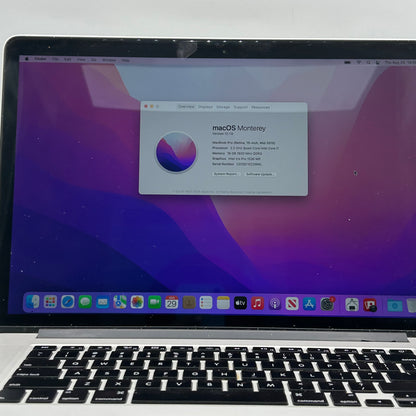 2015 Apple MacBook Pro 15.4" i7 2.2GHz 16GB RAM 256GB Flash Storage A1398 Cracked