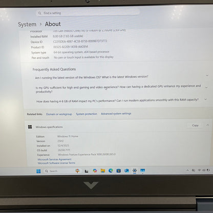 HP Victus 16-D0013DX 16.1 i5-11400H 2.7GHz 8GB RAM 256GB SSD GeForce RTX 3050