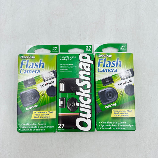 Lot of 3 New Fujifilm QuickSnap One-Time Use Cameras