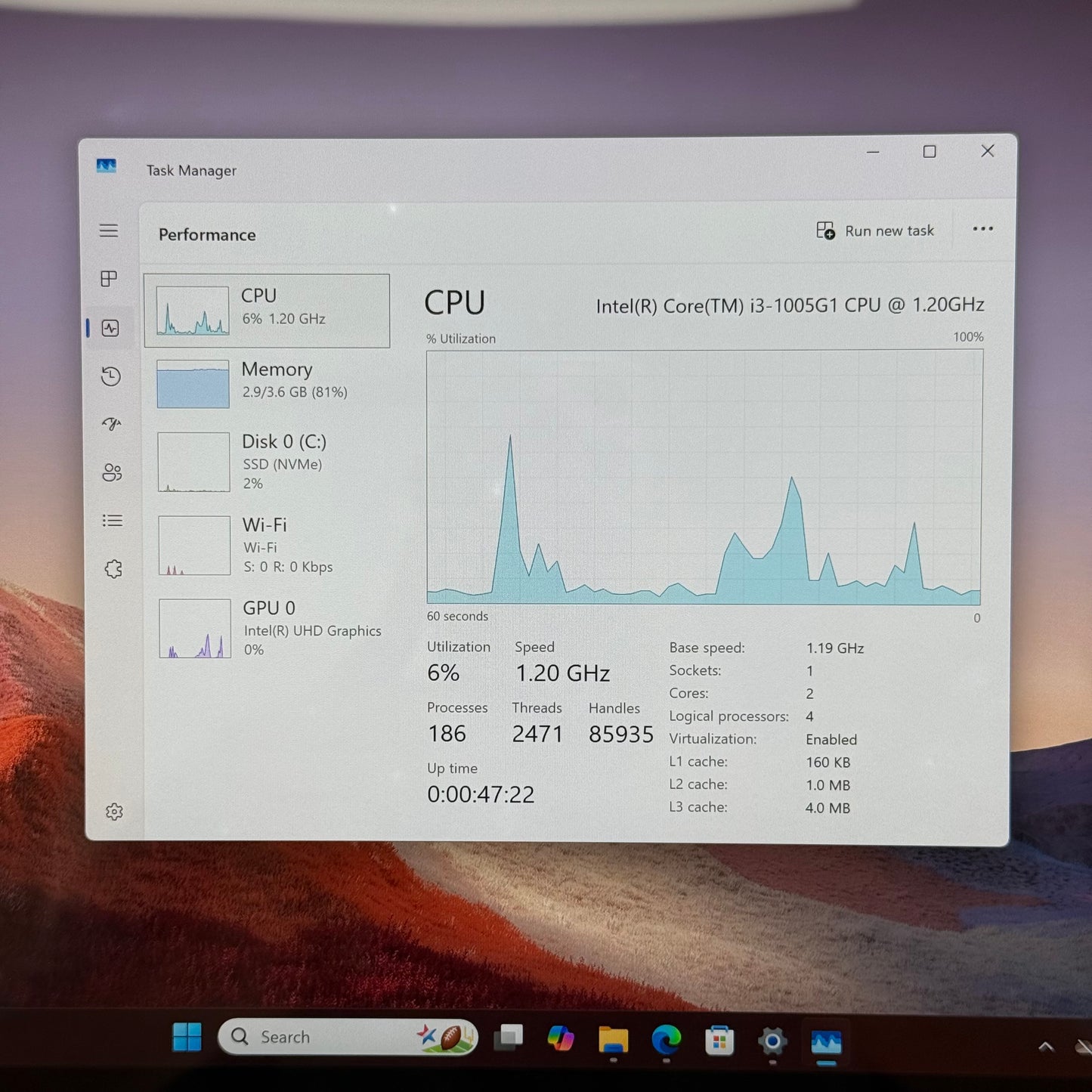 Microsoft Surface Pro 7 1866 12.3" i3-1005G1 1.2GHz 4GB RAM 128GB SSD