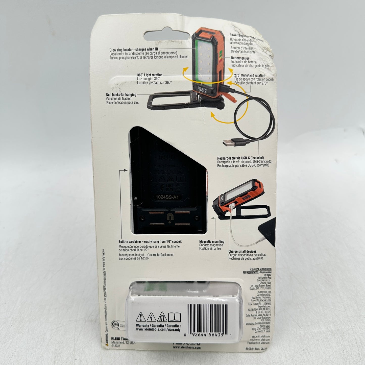New Klein Tools 56403 5V Rechargeable Personal Worklight