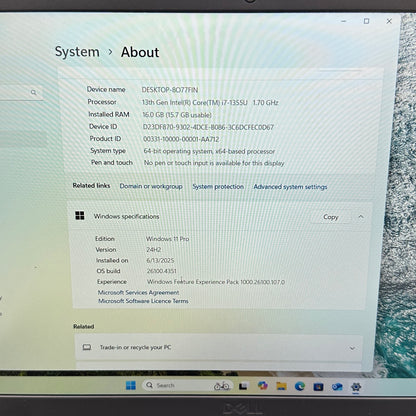 Dell Latitude 3540 3540 15.6" i7-1355U 1.7GHz 16GB RAM 256GB SSD