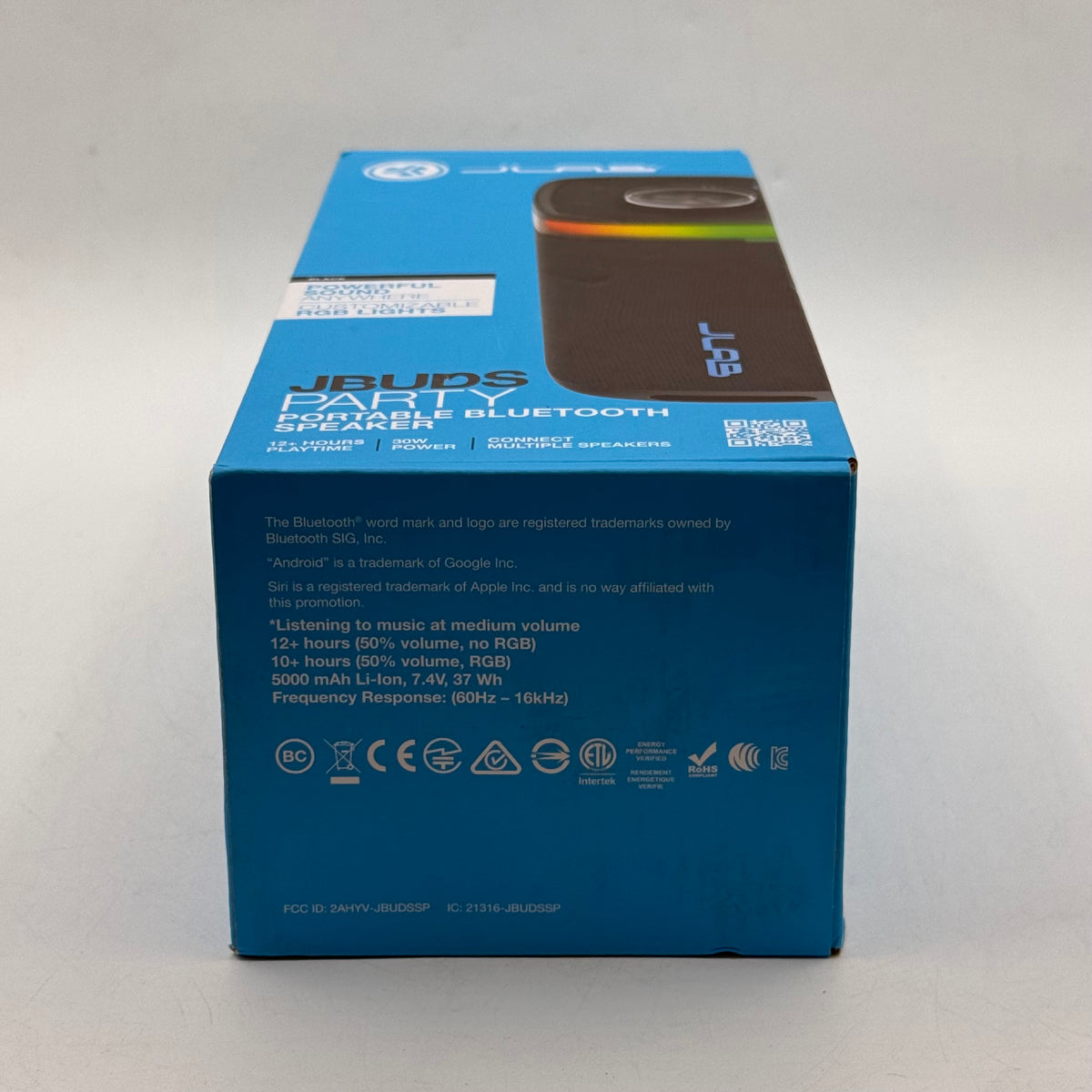 New JLab JBuds Party Portable Bluetooth Speaker Black SBJBUDSRBLK62