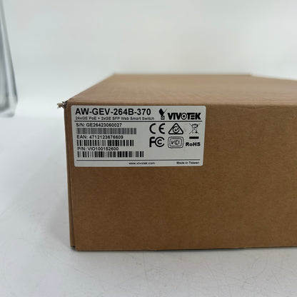 New Vivotek AW-GEV-264B-370 24xGE PoE + 2xGE SFP Web Smart Managed Switch