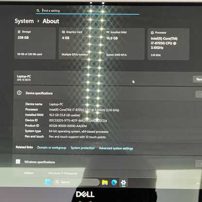 Dell XPS 15 9575 15.6" i7-8705G 3.1GHz 16GB RAM 256GB SSD