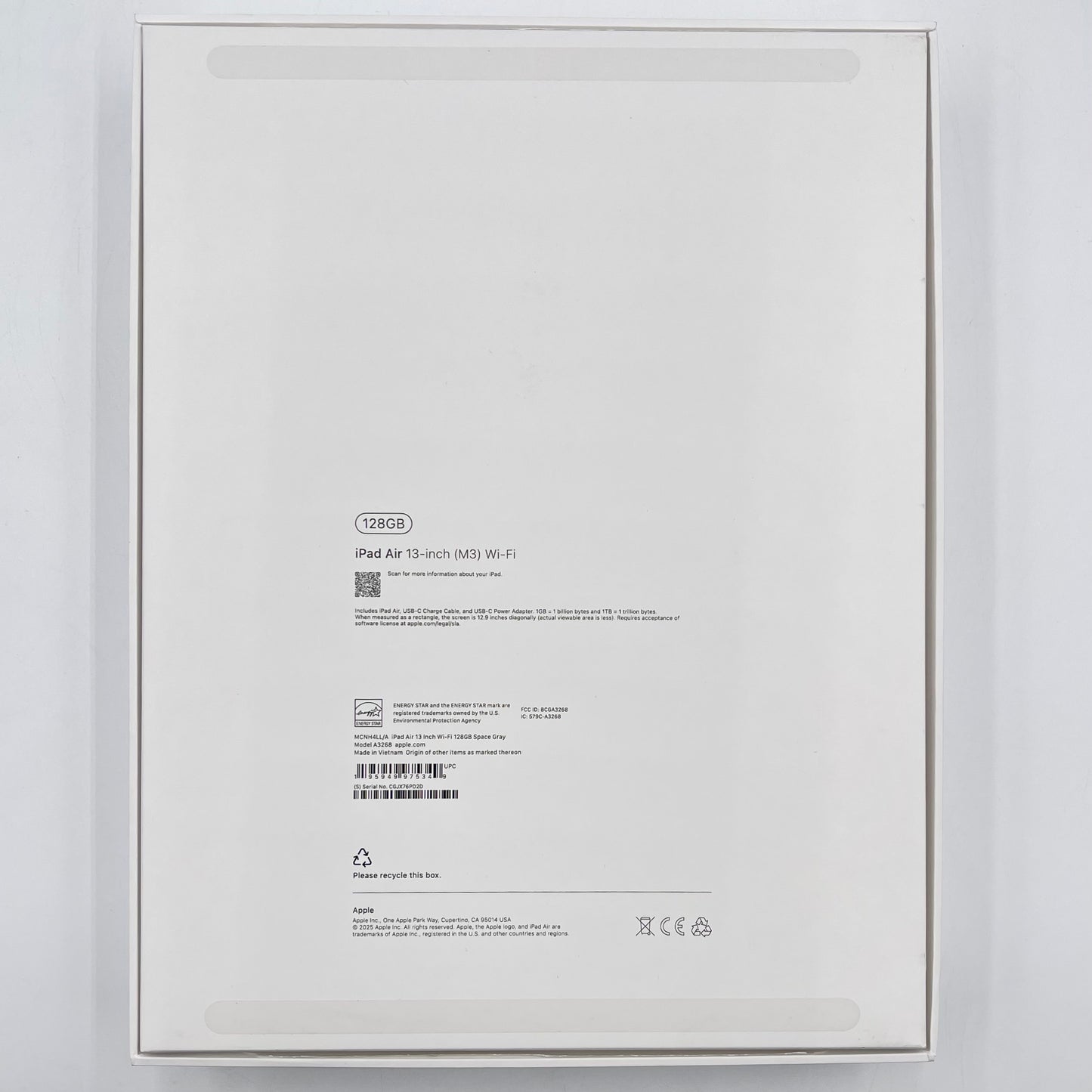 WiFi Only Apple iPad Air 13" M3 128GB Space Gray MCNH4LL/A