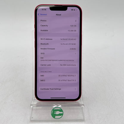 Factory Unlocked Apple iPhone 13 128GB Product Red MLAA3LL/A
