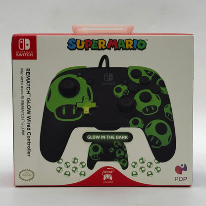 New PDP Rematch Glow Wired Glow In The Dark Controller Black
