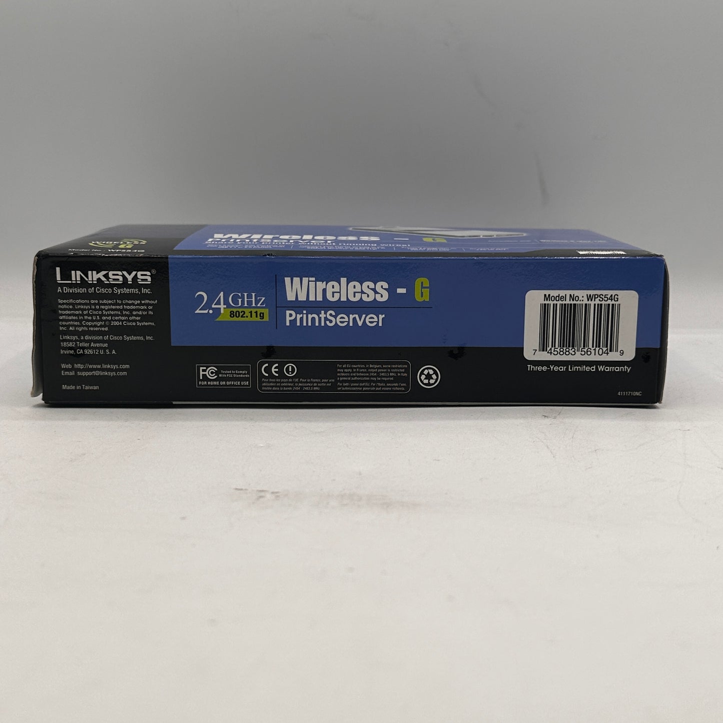 New Linksys Compact Wireless - G PrinterServer  wps54g