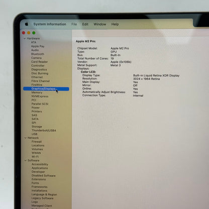 2023 Apple MacBook Pro 14" M2 Pro 19C GPU 3.5GHz 32GB RAM 1TB SSD A2779
