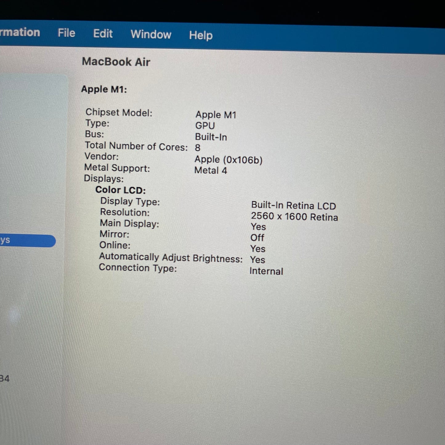 2020 Apple MacBook Air 13.3" M1 7C GPU 3.2GHz 8GB RAM 512GB SSD A2337
