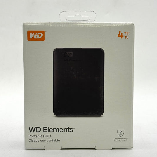 New Western Digital WD Portable HDD 4TB WDBU6Y0040BBK-WESN