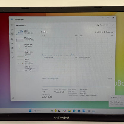 Asus Vivobook 17 X712J 17.3" i3-1005G1 1.2GHz 8GB RAM 1TB HDD 256GB SSD READ
