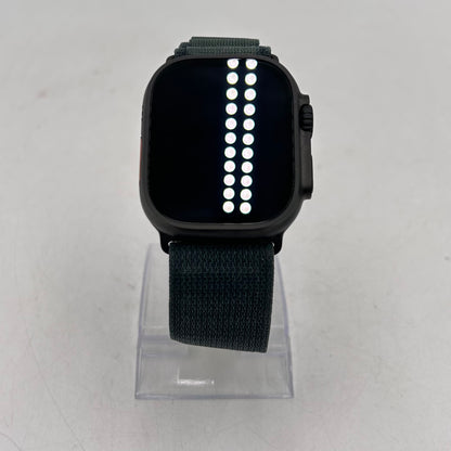 Unlocked Apple Watch Ultra 2 49MM Black Titanium Green Alpine Loop MX4R3LW/A