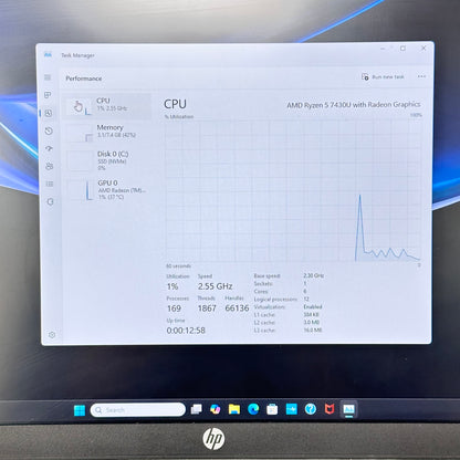 HP Laptop 17-cp3005dx 17" Ryzen 5 7430u 2.3GHz 8GB RAM 512GB SSD *READ