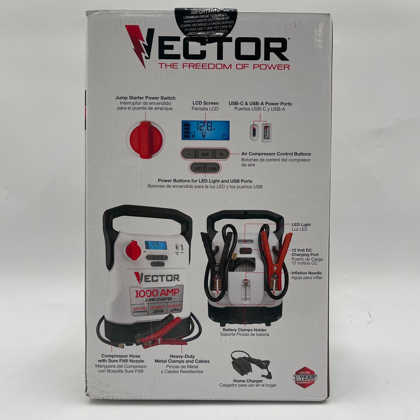 New Vector VECJ1C 12V 1000 AMP Jump Starter