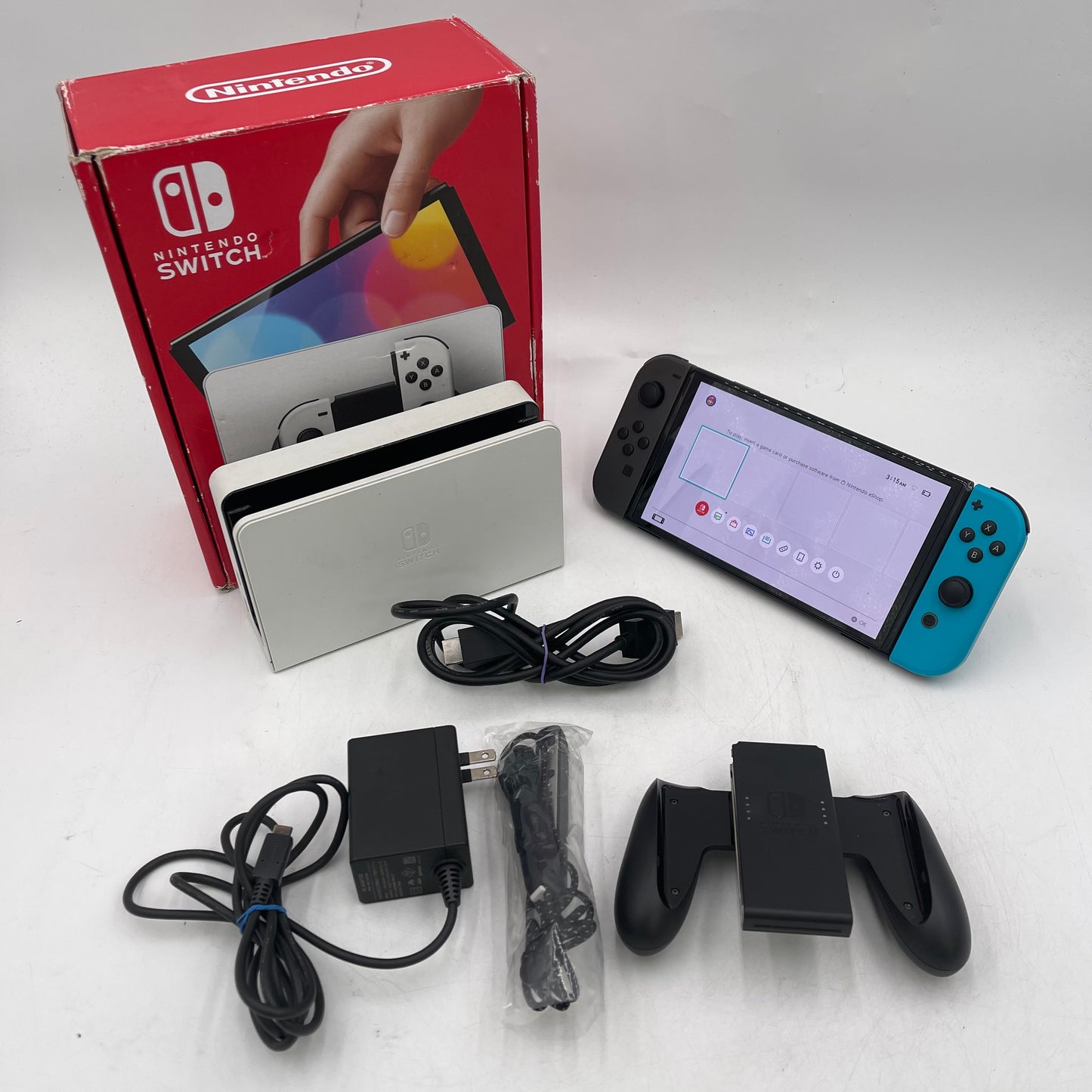 Nintendo Switch OLED Console Gaming System HEG-001 Gray/Blue