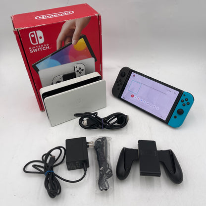 Nintendo Switch OLED Console Gaming System HEG-001 Gray/Blue