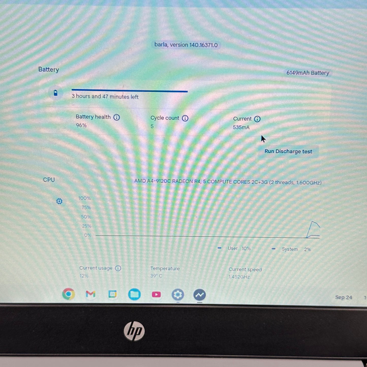 HP Chromebook 11A G8 EE 16W64UT 11.6" A4-9120C 1.6GHz 4GB RAM 32GB SSD
