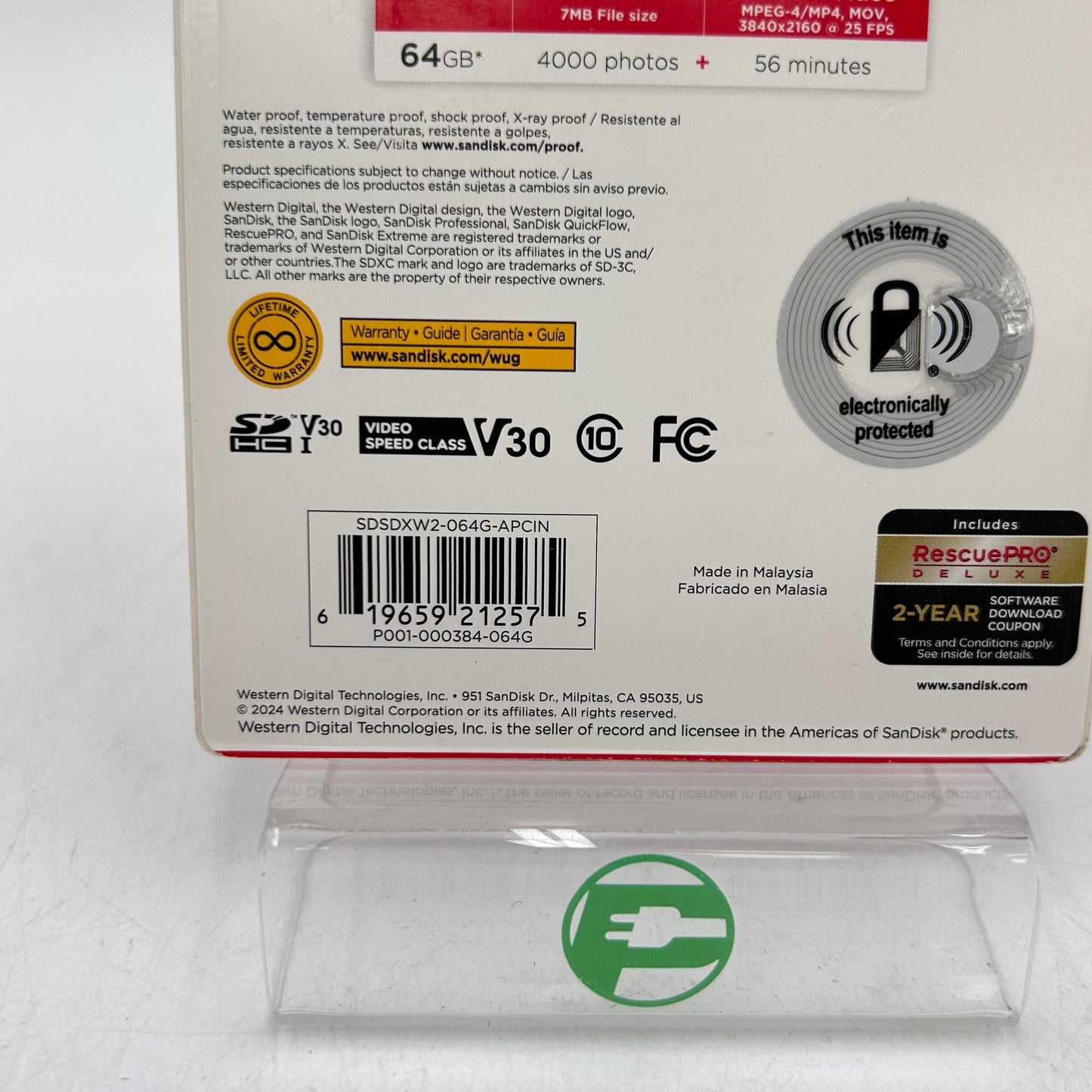 New SanDisk Extreme Plus 64GB 10MB/s SDXC Card 4K SDSDXW2-064G-APCIN